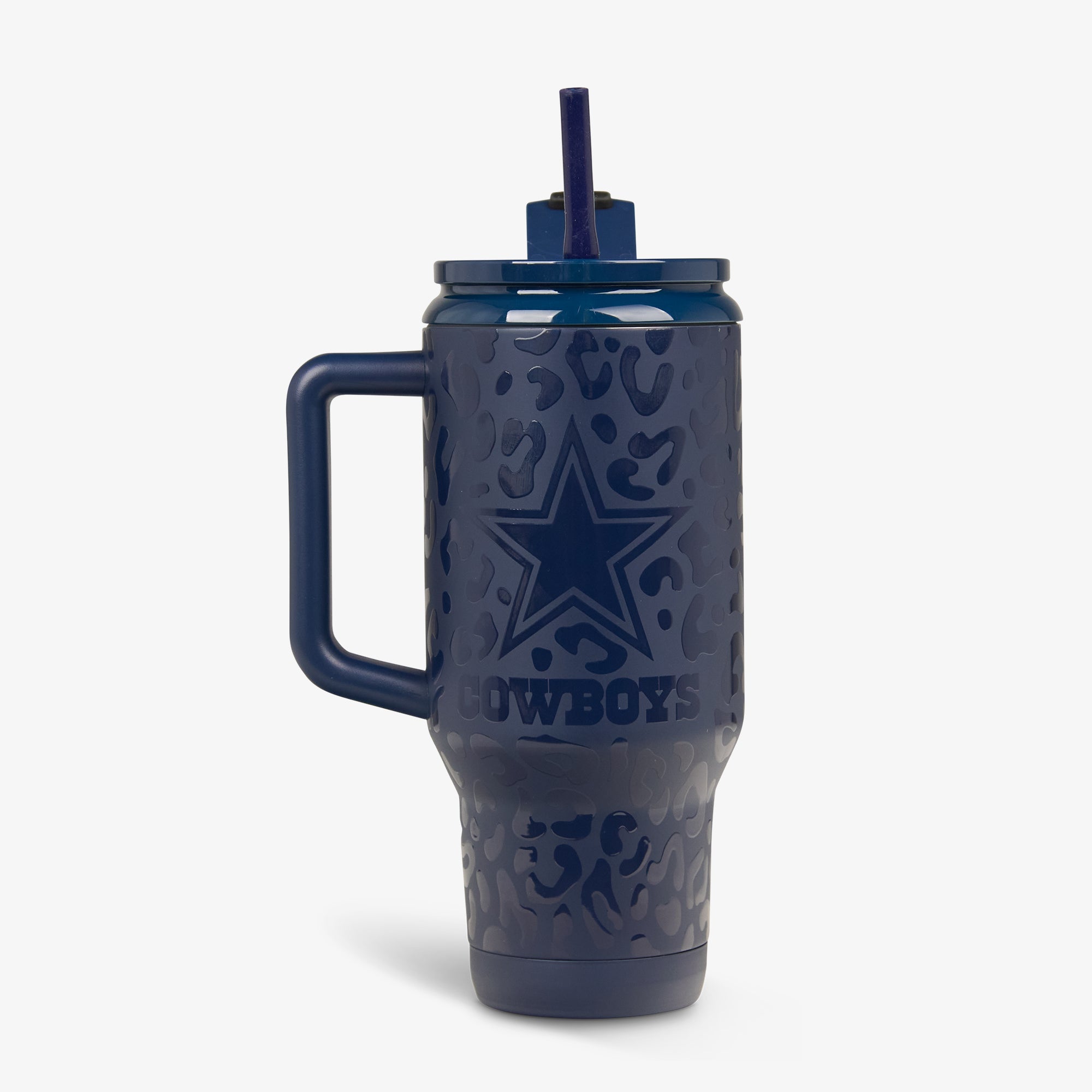 NFL 32 Oz Leopard Flip ‘n’ Sip Travel Mug Q9 - Cowboys - Product View