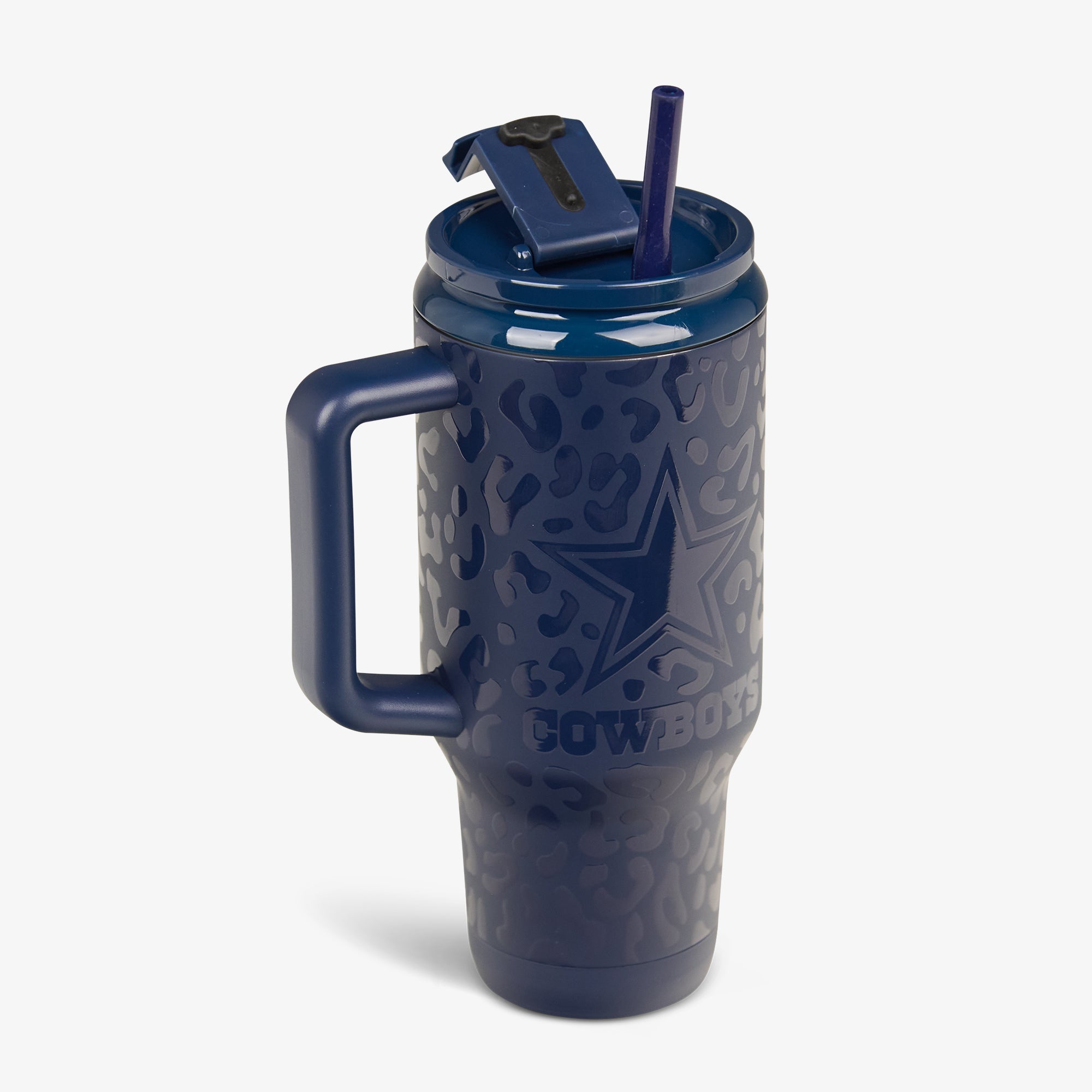 NFL 32 Oz Leopard Flip ‘n’ Sip Travel Mug Q9 - Cowboys - Product View
