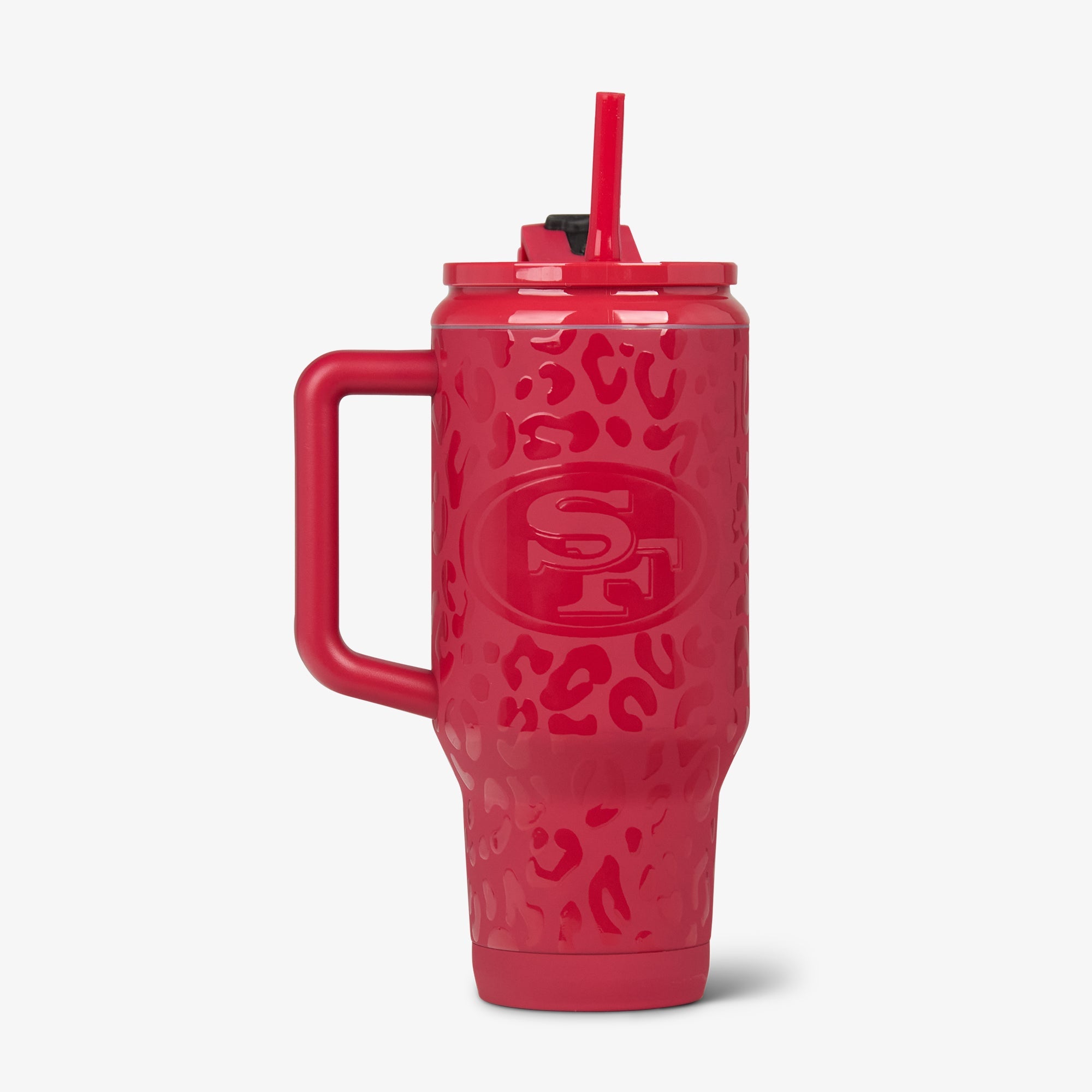 NFL 32 Oz Leopard Flip ‘n’ Sip Travel Mug Q9 - 49ers - Product View