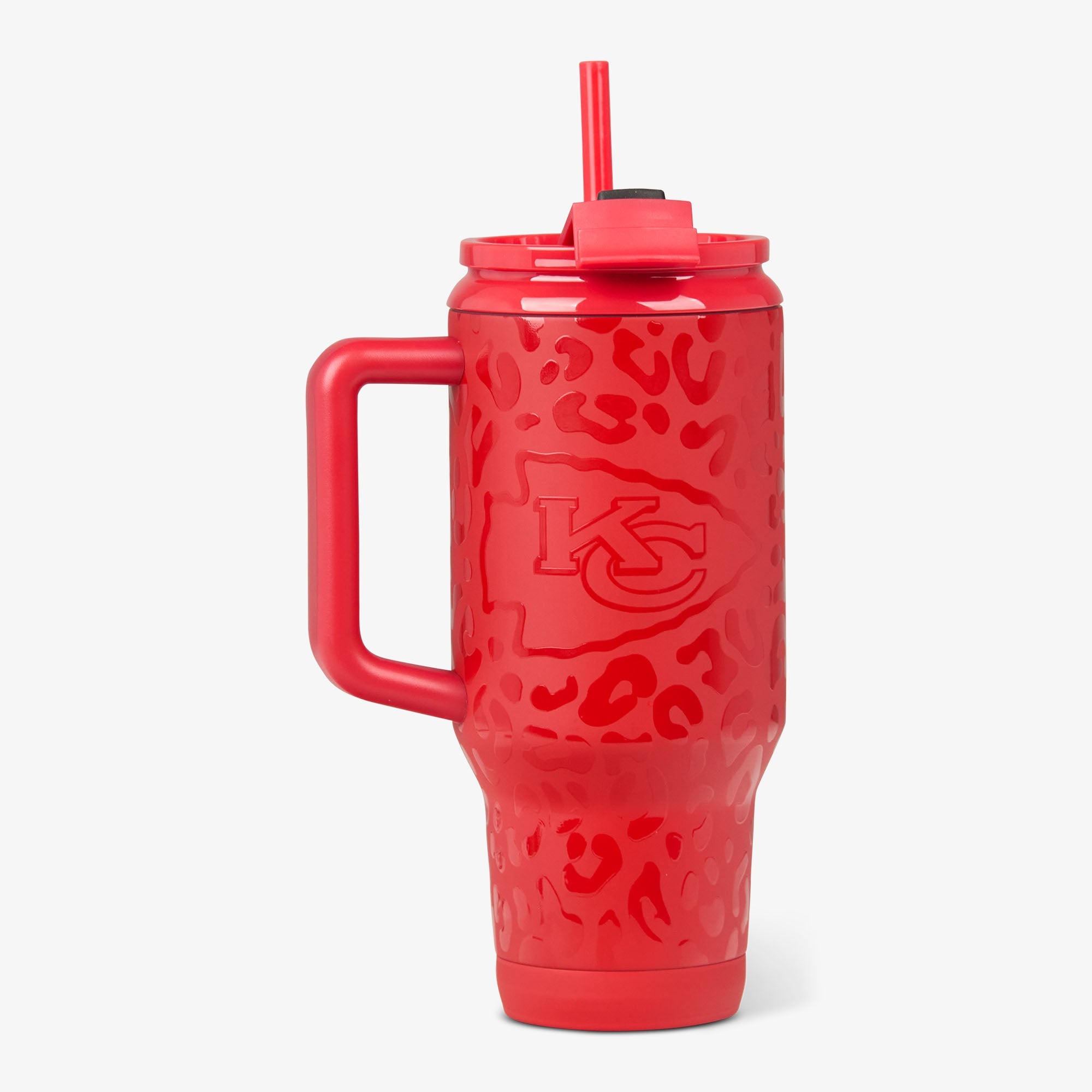 NFL 32 Oz Leopard Flip ‘n’ Sip Travel Mug Q9 - Chiefs - Product View