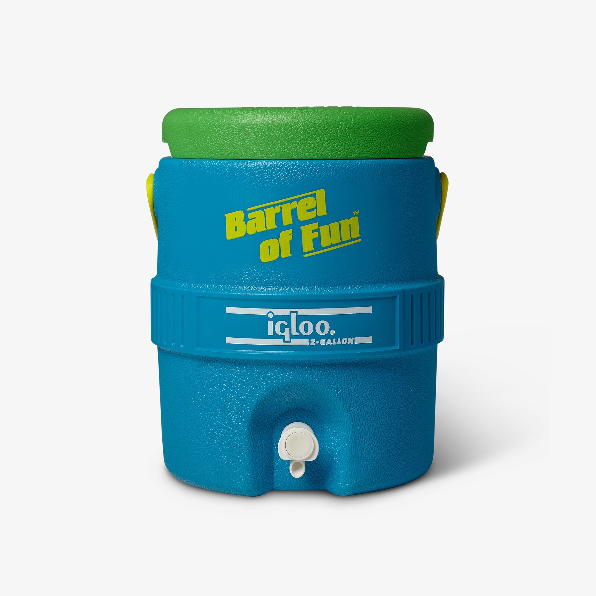 Retro Barrel of Fun 2 Gallon Jug K7 - Fiesta Blue - Front View