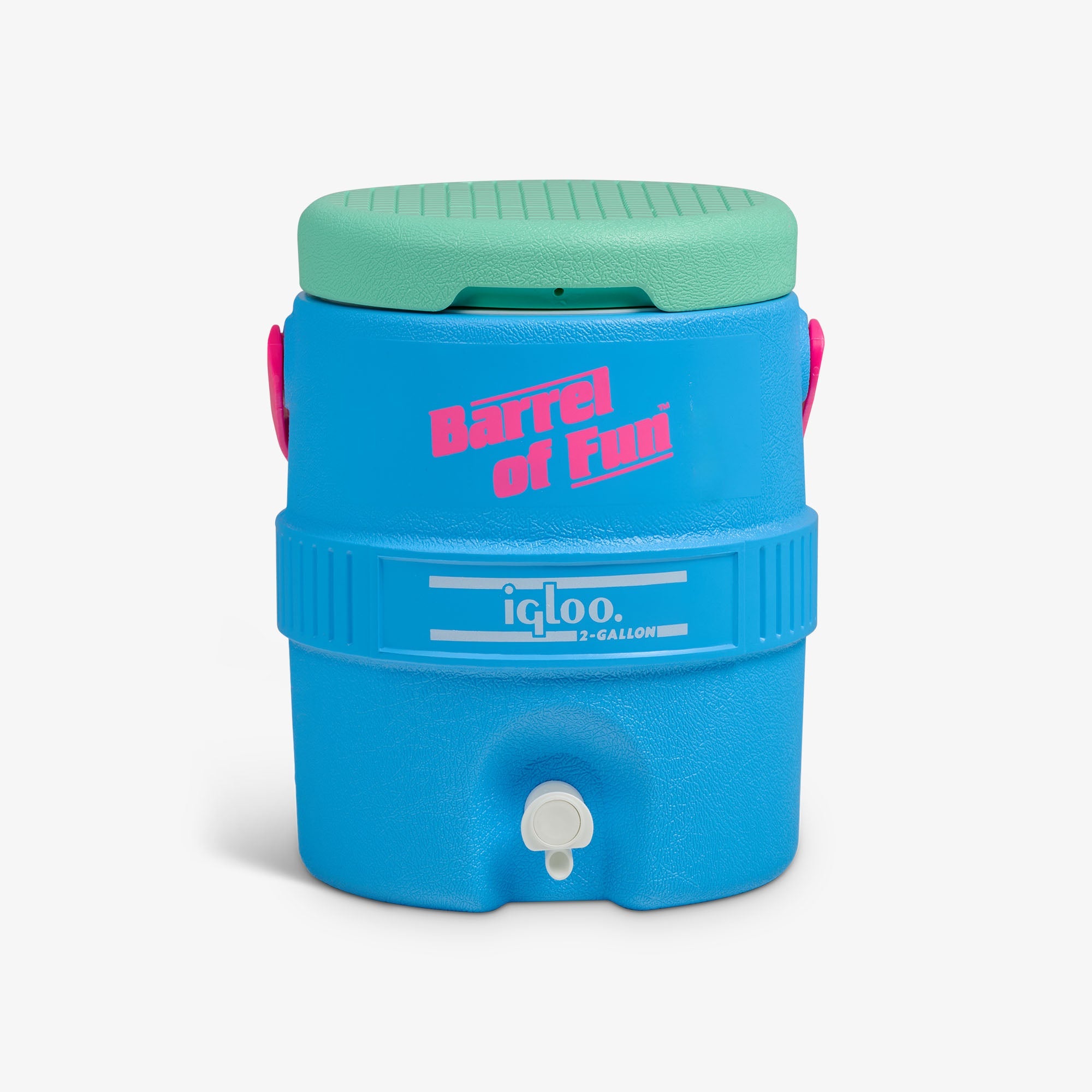 Retro Barrel of Fun 2 Gallon Jug K7 - Carolina Blue - Front View