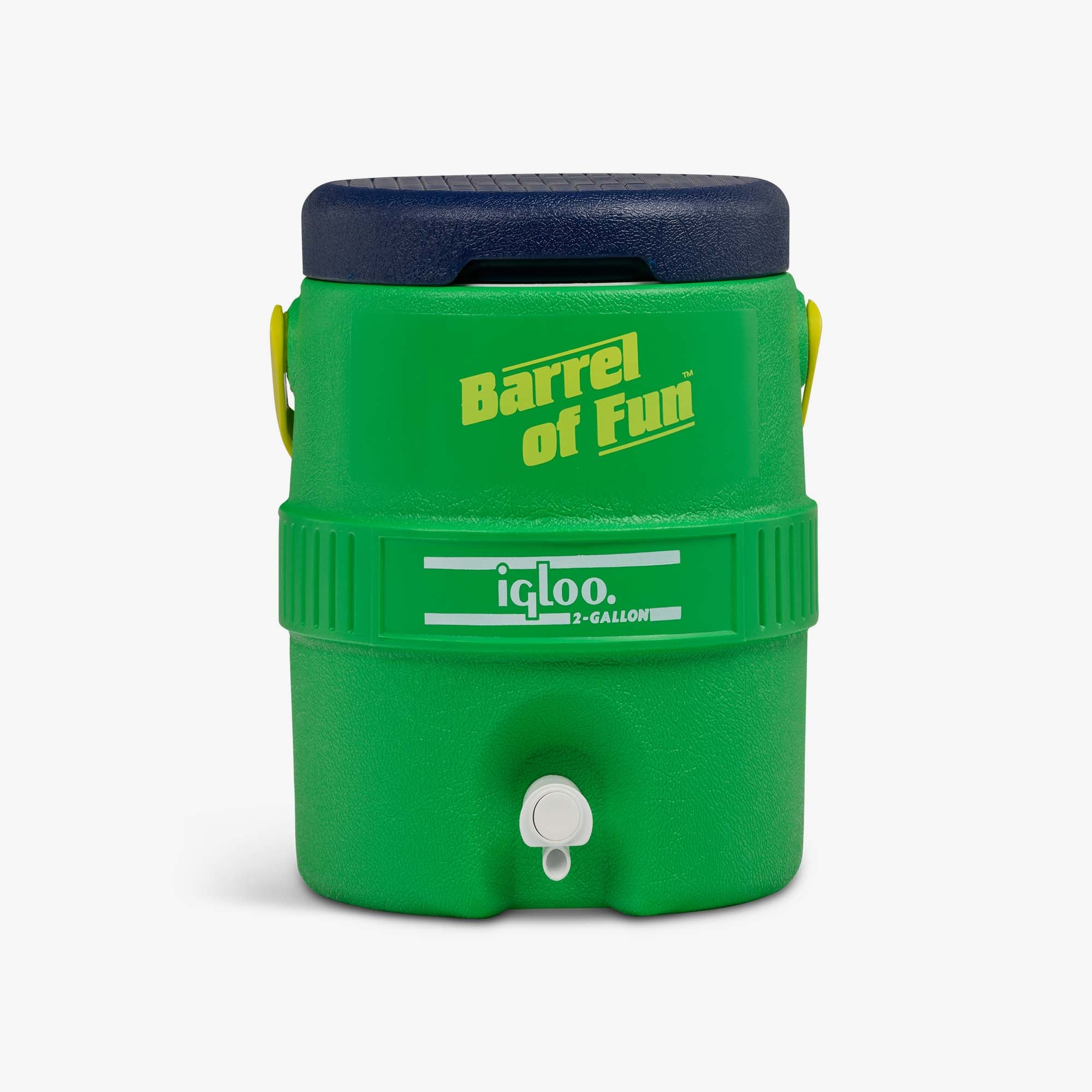 Retro Barrel of Fun 2 Gallon Jug K7 - Whistle Green - Front View