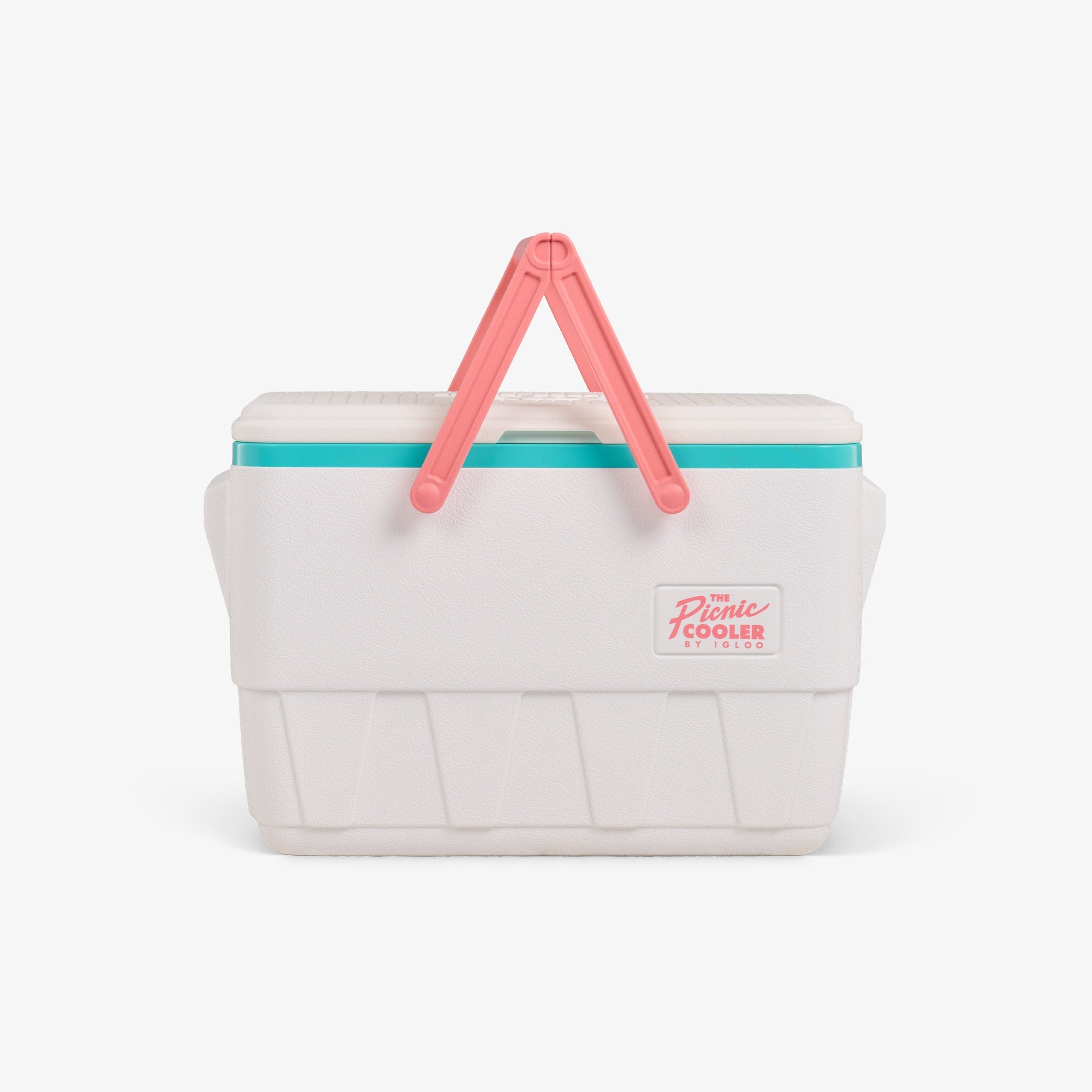 Retro Picnic Basket 25 Qt Cooler F1 - White - Strap View