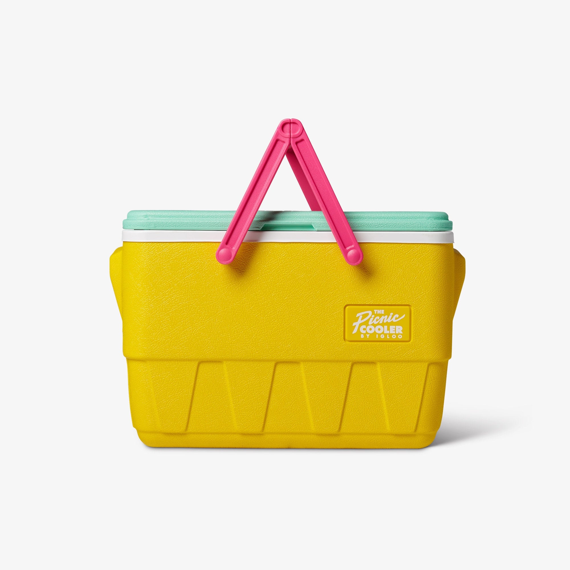 Retro Picnic Basket 25 Qt Cooler F1 - Yellow - Product View