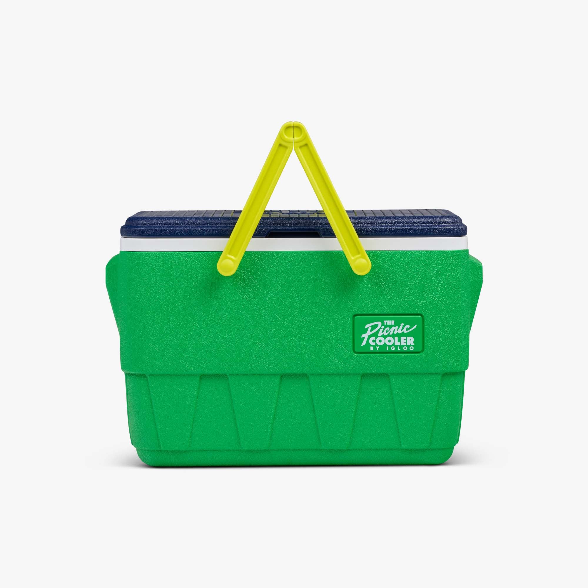 Retro Picnic Basket 25 Qt Cooler F1 - Whistle Green - Front View