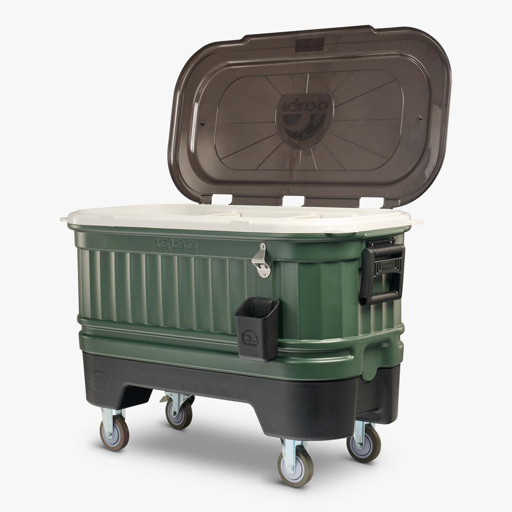 Party Bar 125 Qt Cooler V1 - Oil Green - Open View