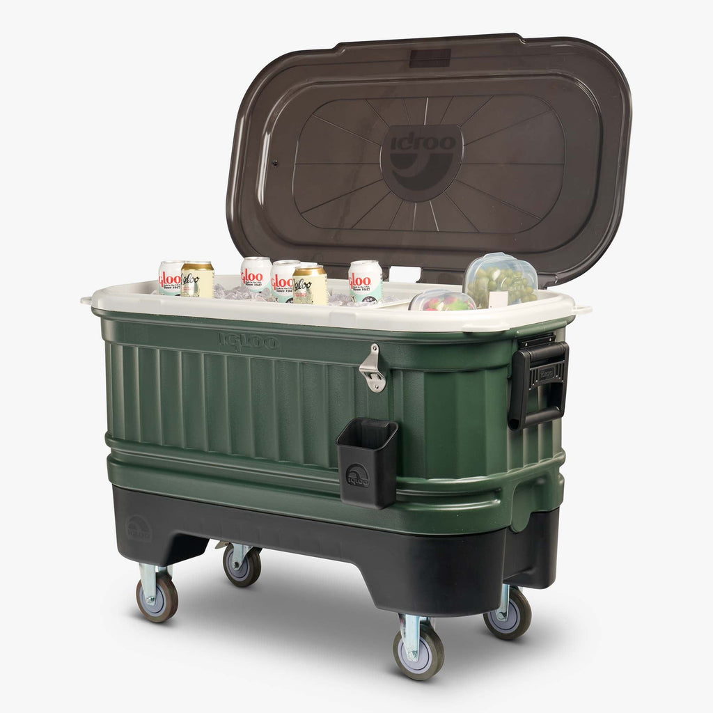 Party Bar 125 Qt Cooler V1 - Oil Green - Product View