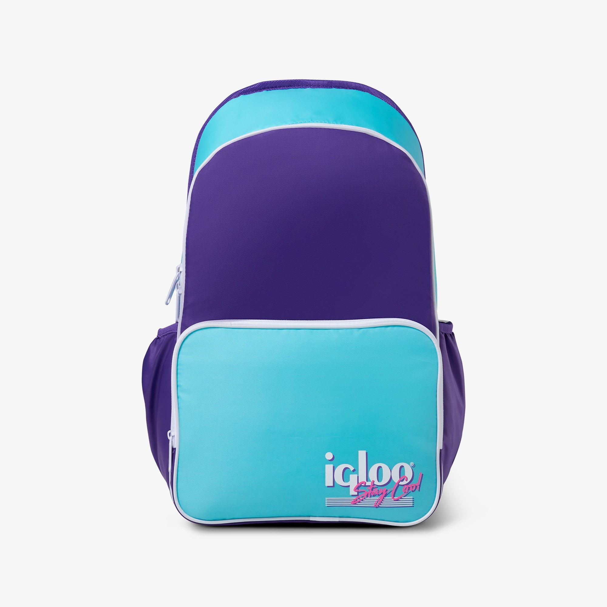 Retro Backpack Cooler U6 - Purple - Front View