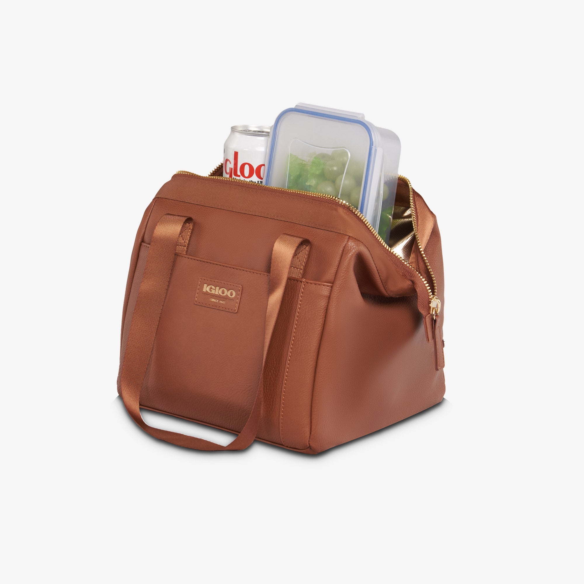 Igloo Luxe® Lunch Tote Cooler Bag N6 - Cognac - Product View