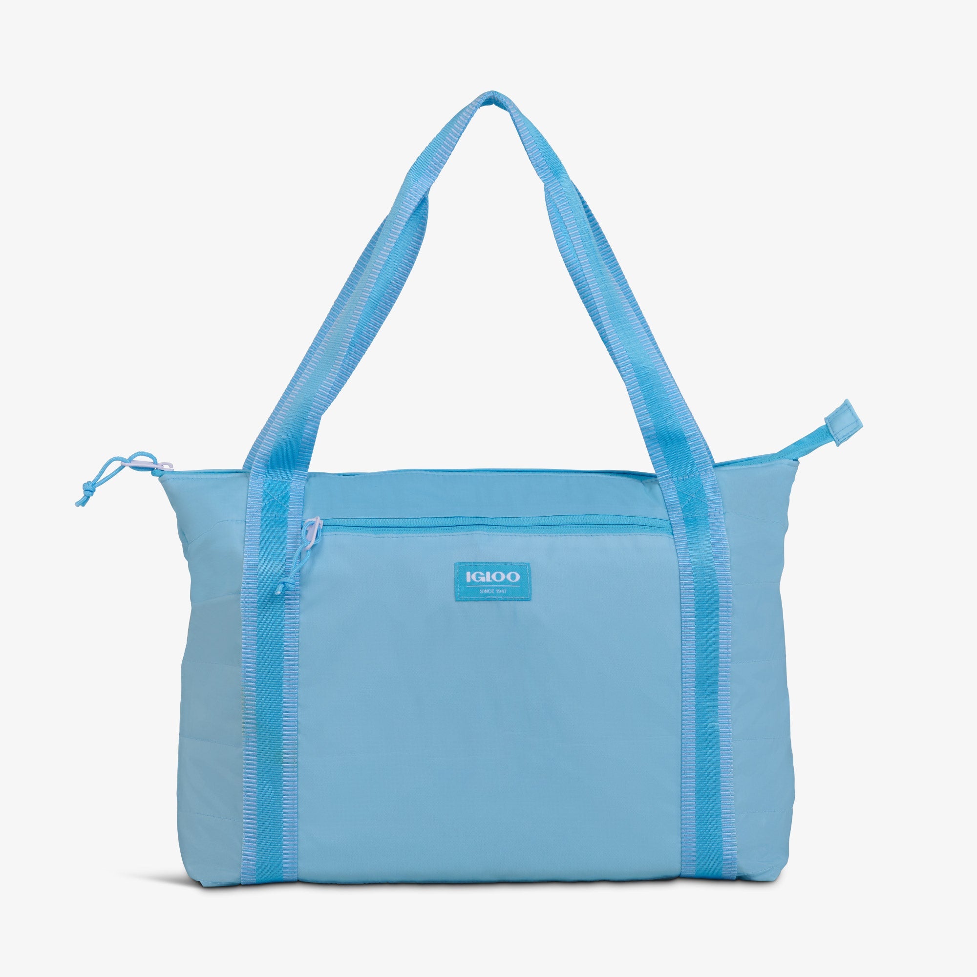 Packable Puffer 20-Can Cooler Bag F2 - Powder Blue - Front View