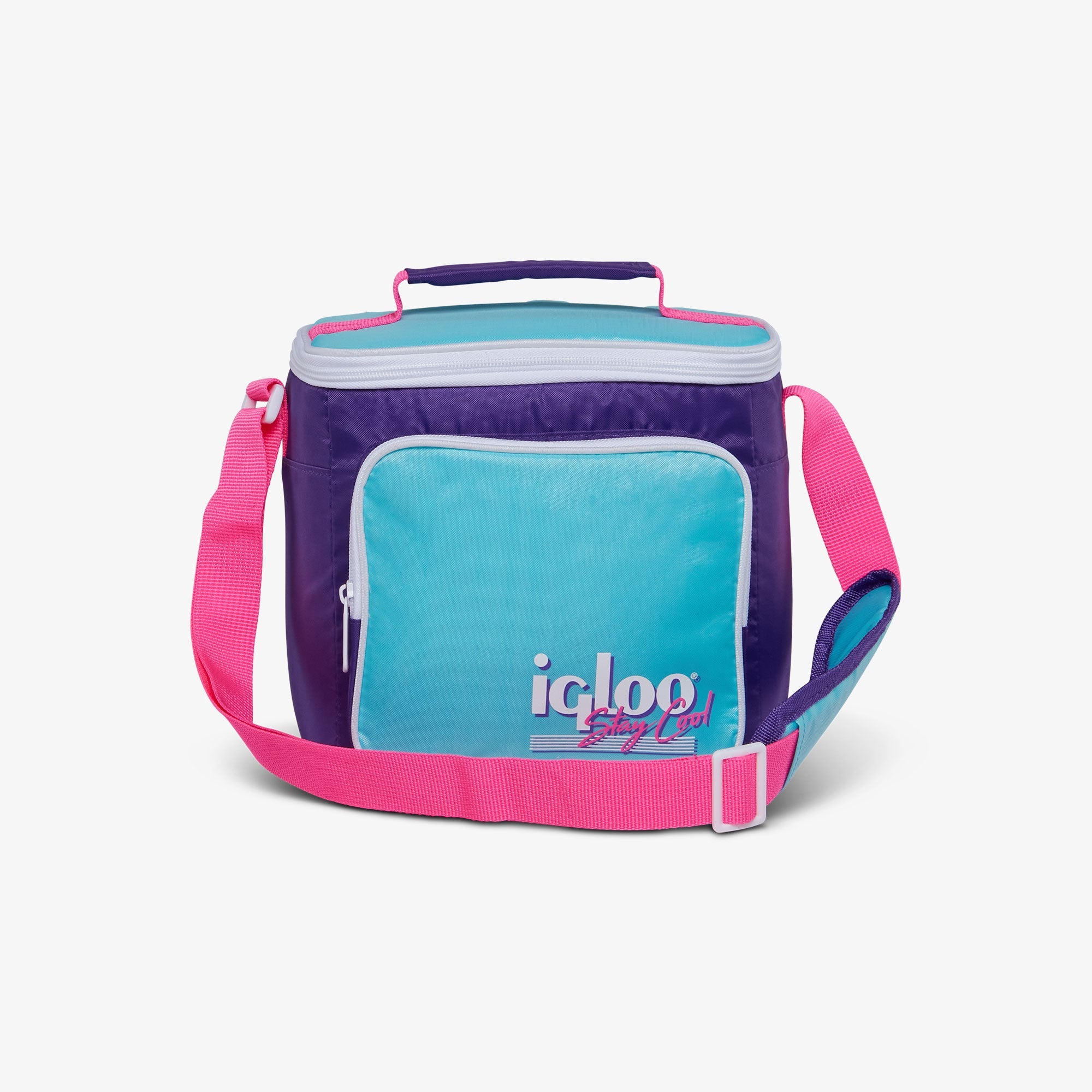 Retro Square Lunch Bag N0 - Purple - Front View