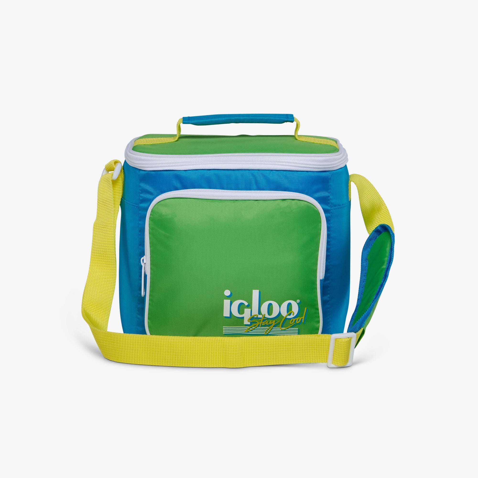Retro Square Lunch Bag N0 - Fiesta Blue - Front View