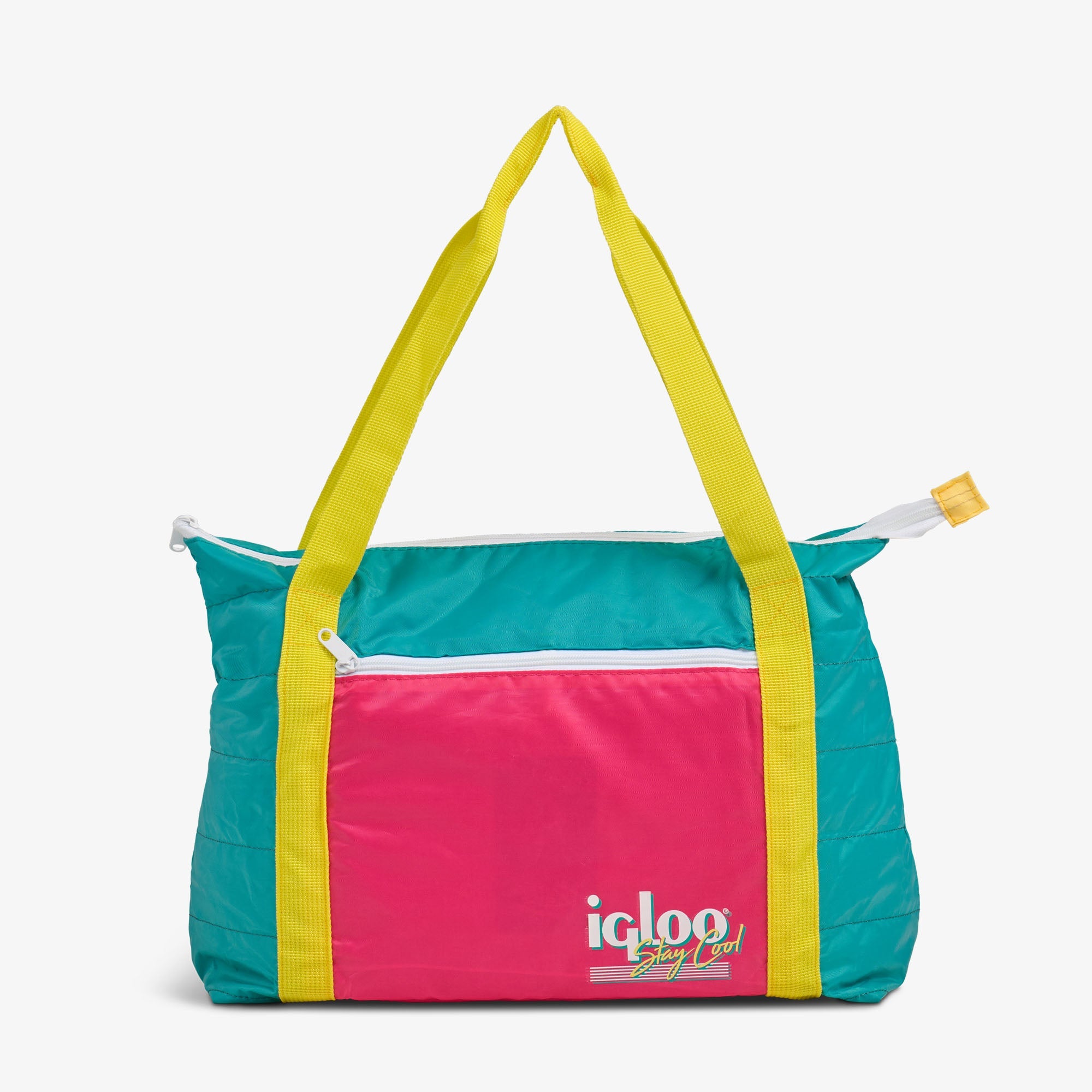 Retro Packable Puffer 20-Can Cooler Bag C3 - Jade - Strap View