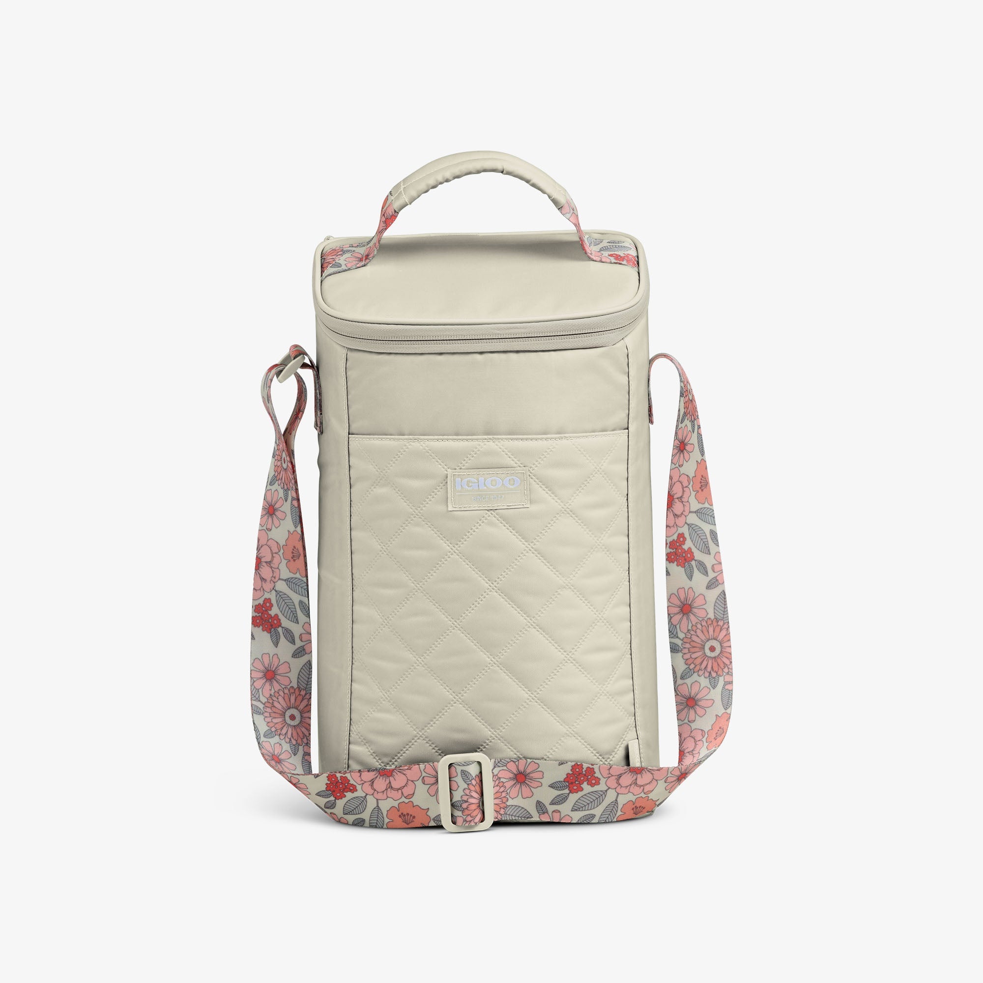 Floral MaxCold® DUO Vertical Crossbody Cooler Bag U3 - Linen - Product View