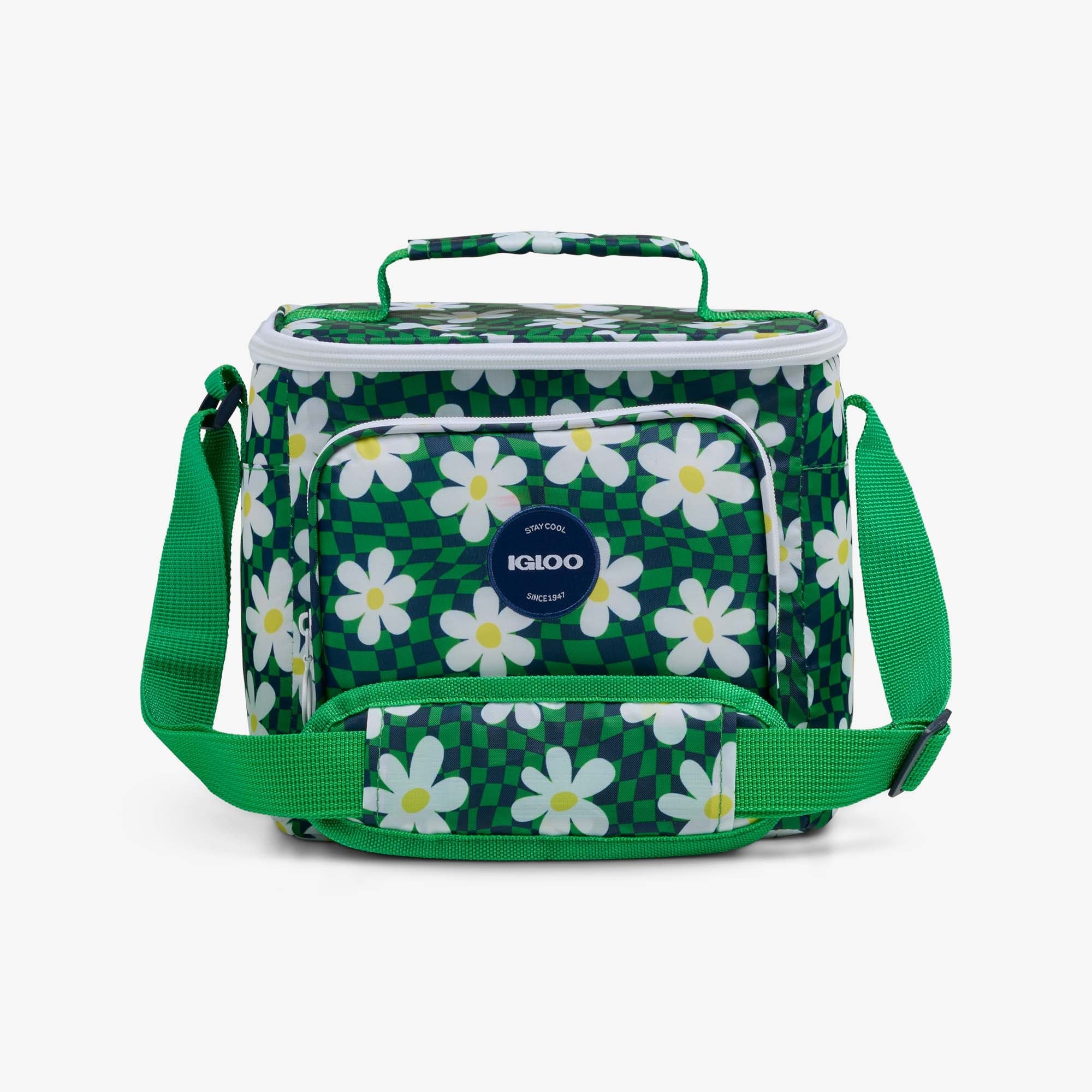 Retro Square Lunch Bag N0 - Psychedelic Daisy - Front View