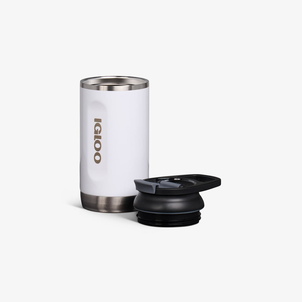 12 Oz Flip ‘n’ Sip Tumbler F9 - Gloss White - Open View