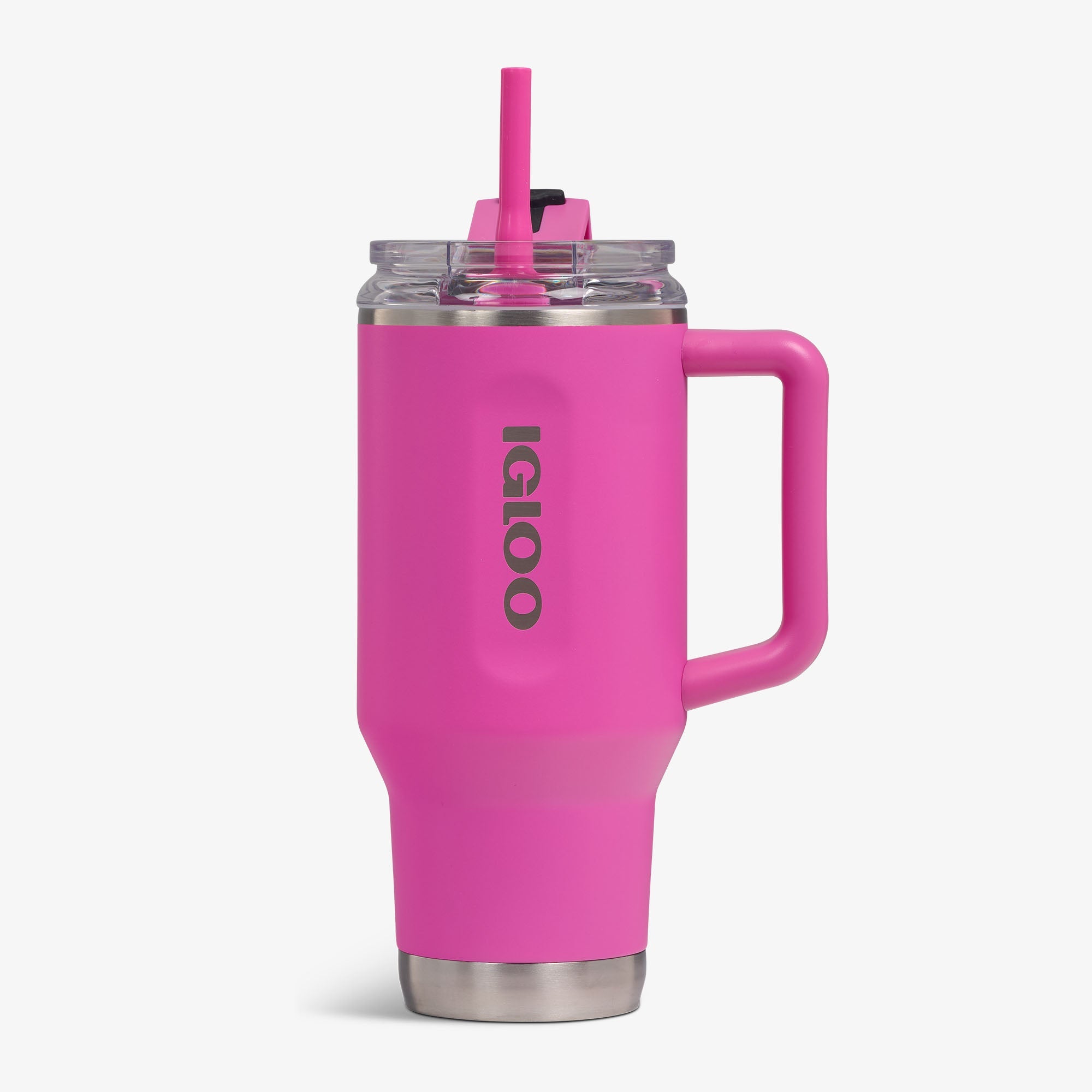 32 Oz Flip ‘n’ Sip Travel Mug B6 - Pink Fizz - Pink Fizz - Custom - Front View