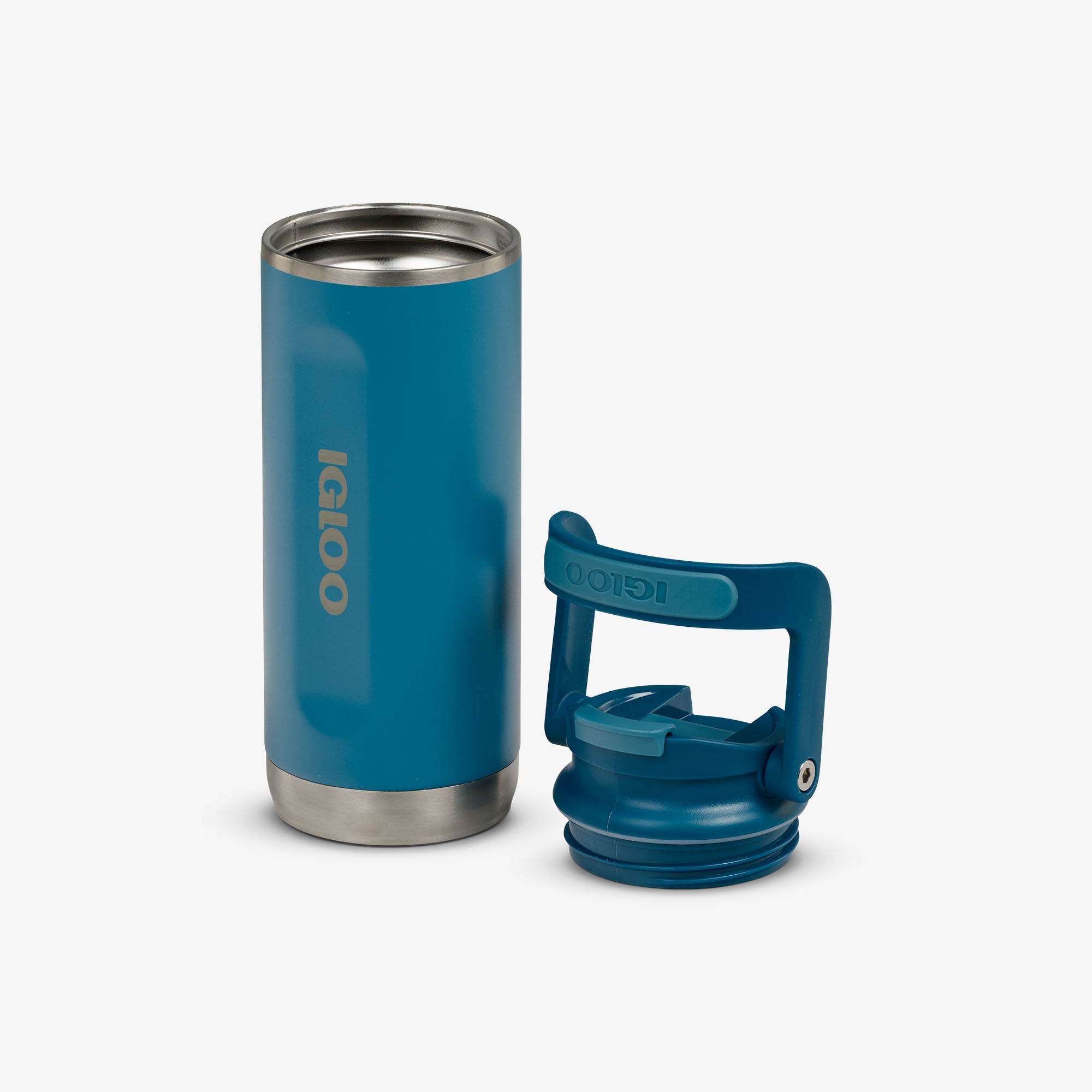 16 Oz Flip ‘n’ Sip Tumbler P8 - Modern Blue - Open View