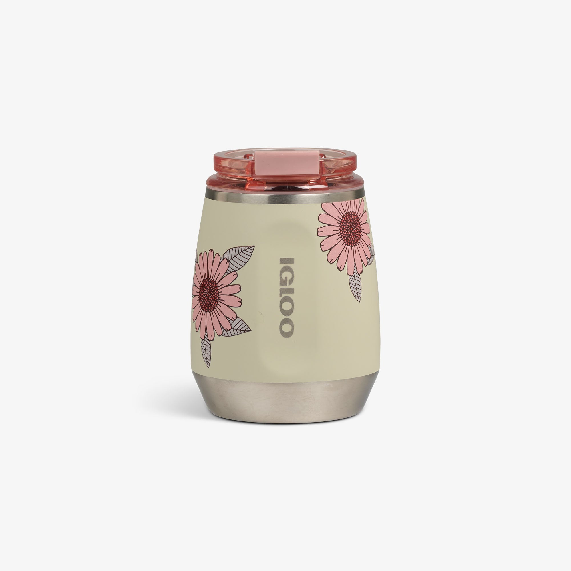 Floral 10 Oz Wine Tumbler S4 - Linen - Front View