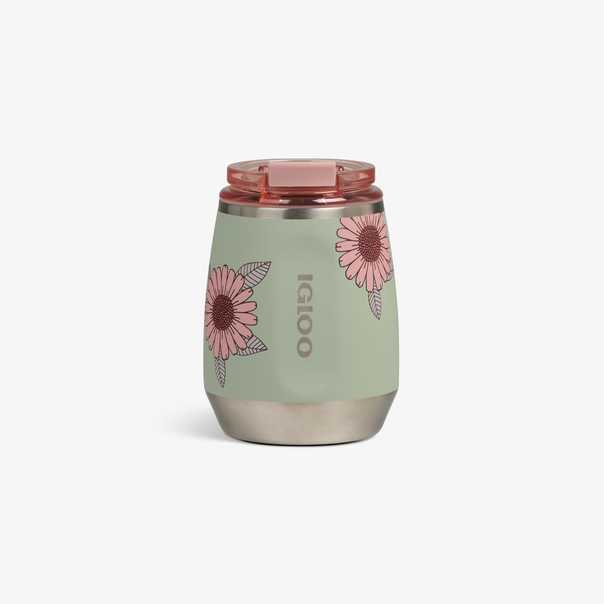 Floral 10 Oz Wine Tumbler S4 - Sage - Front View