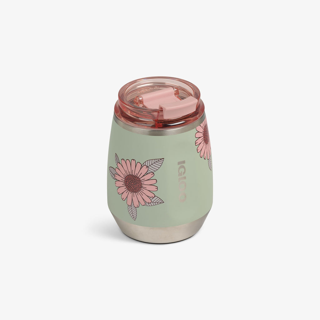 Floral 10 Oz Wine Tumbler S4 - Sage - Product View