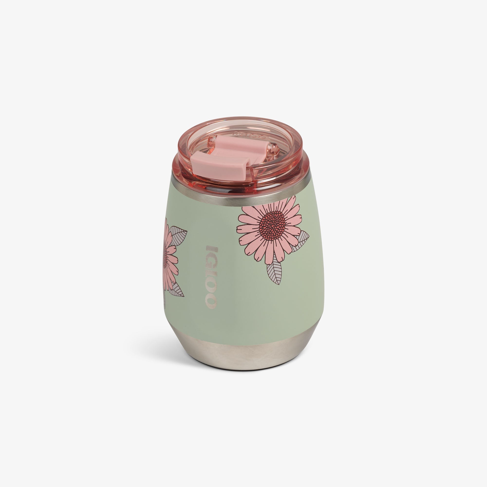 Floral 10 Oz Wine Tumbler S4 - Sage - Product View