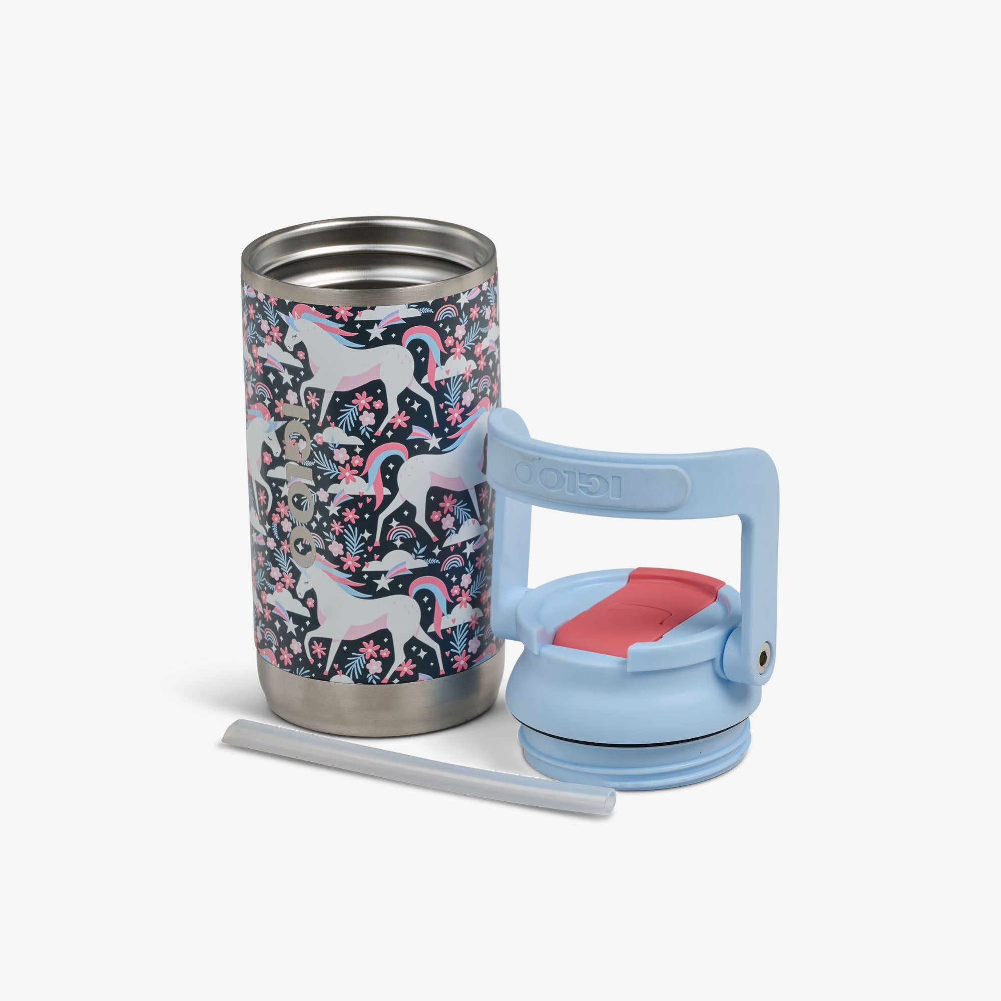 Kids Lunch 12 Oz Sipper Bottle C5 - Unicorns - Open View