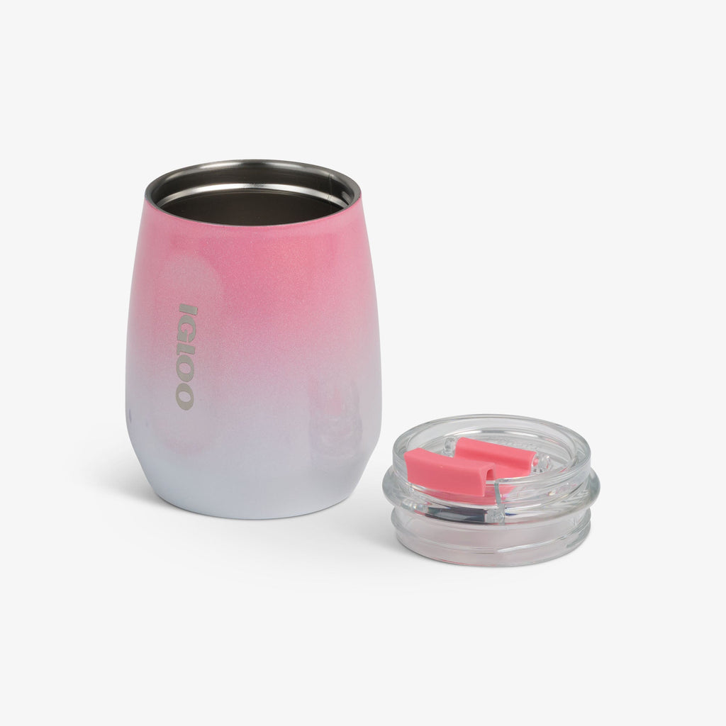 10 Oz Wine Tumbler D1 - Gradient Pink - Open View