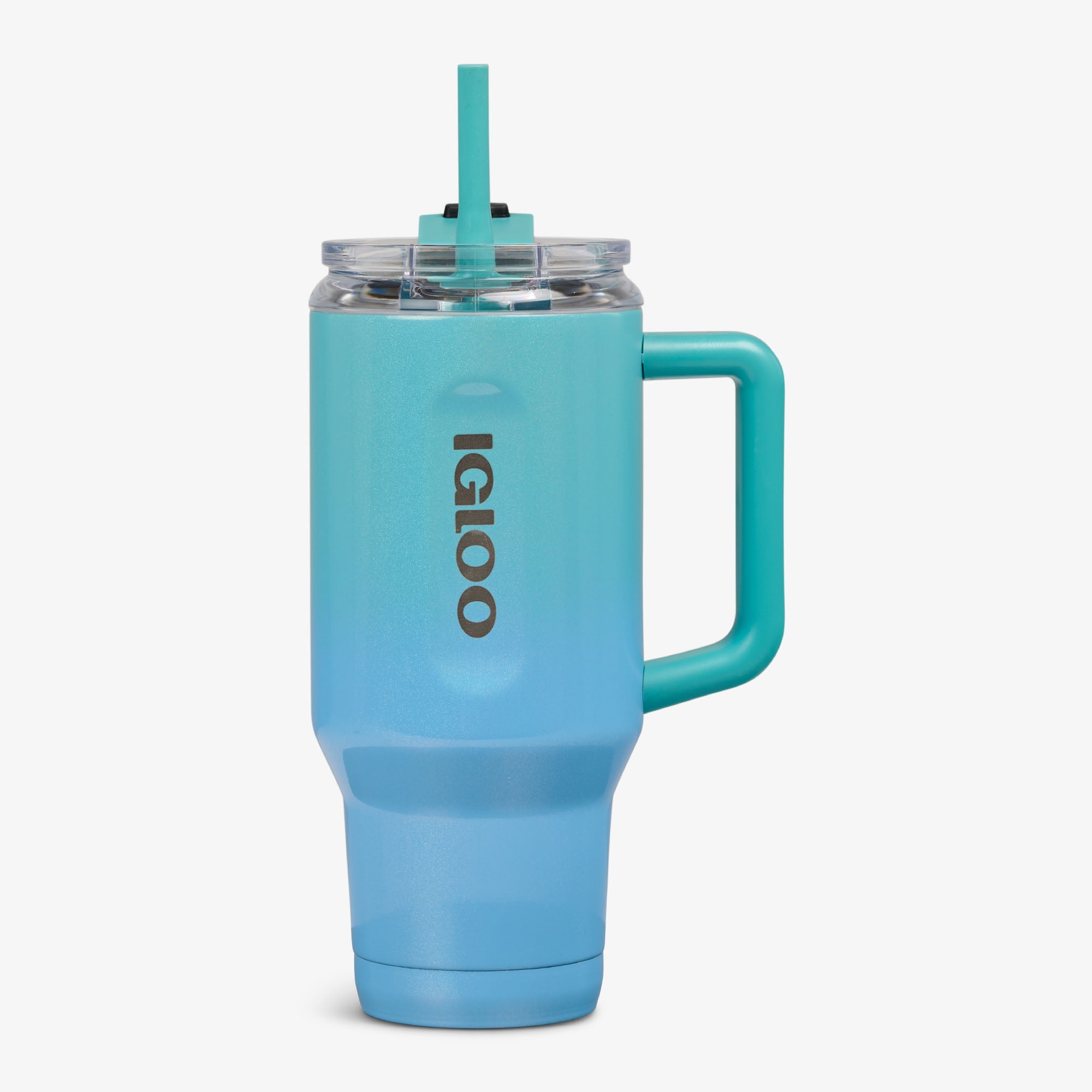 32 Oz Flip ‘n’ Sip Travel Mug B6 - Gradient Teal - Strap View