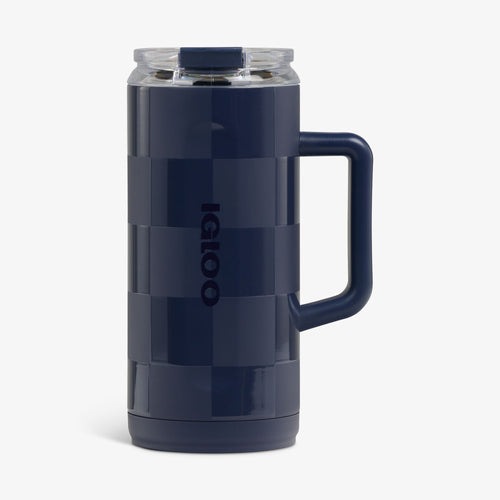 1L Beer Mug M3 - Navy Check - Front View