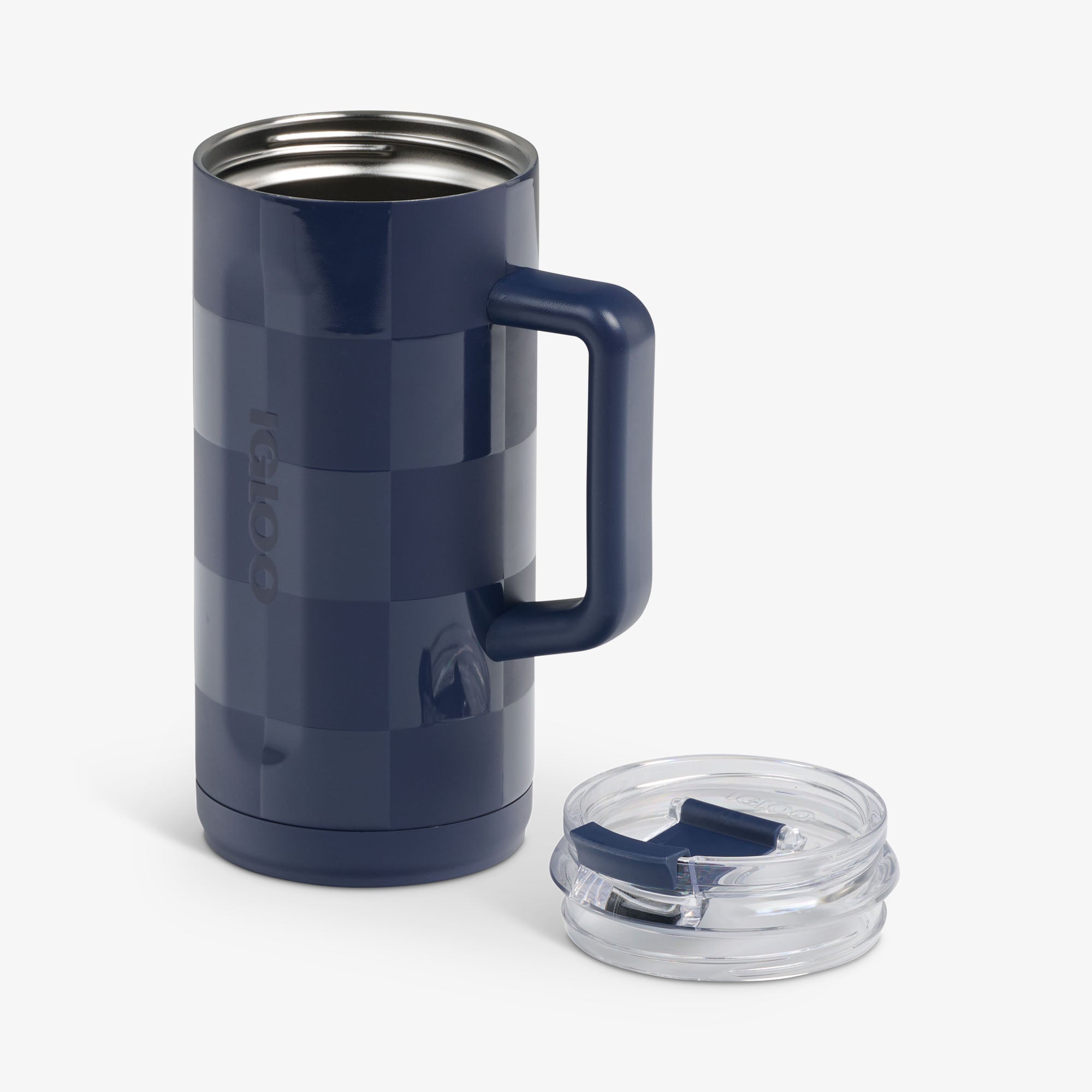 1L Beer Mug M3 - Navy Check - Open View